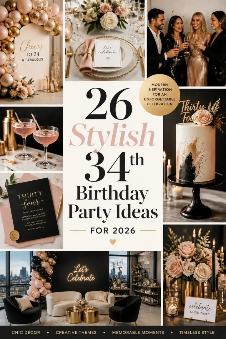 26 Stylish 34th Birthday Party Ideas for 2026