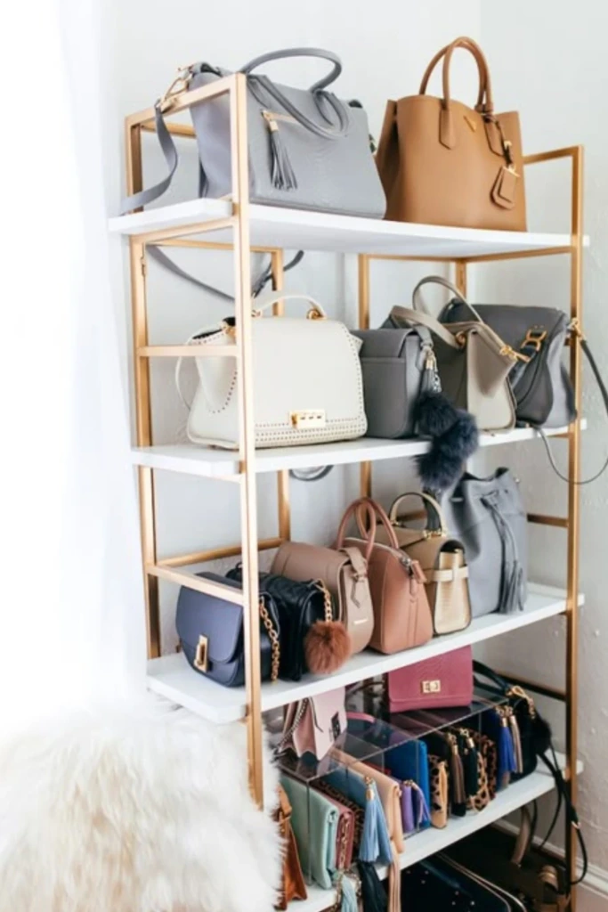Open Gold Shelf Display