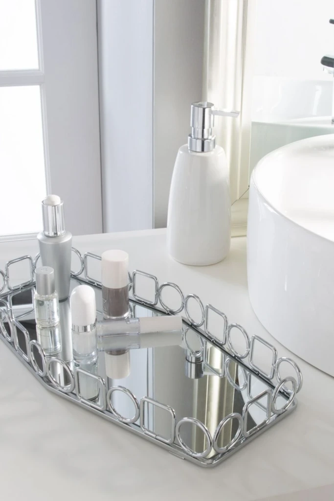 Mirrored Metal Tray