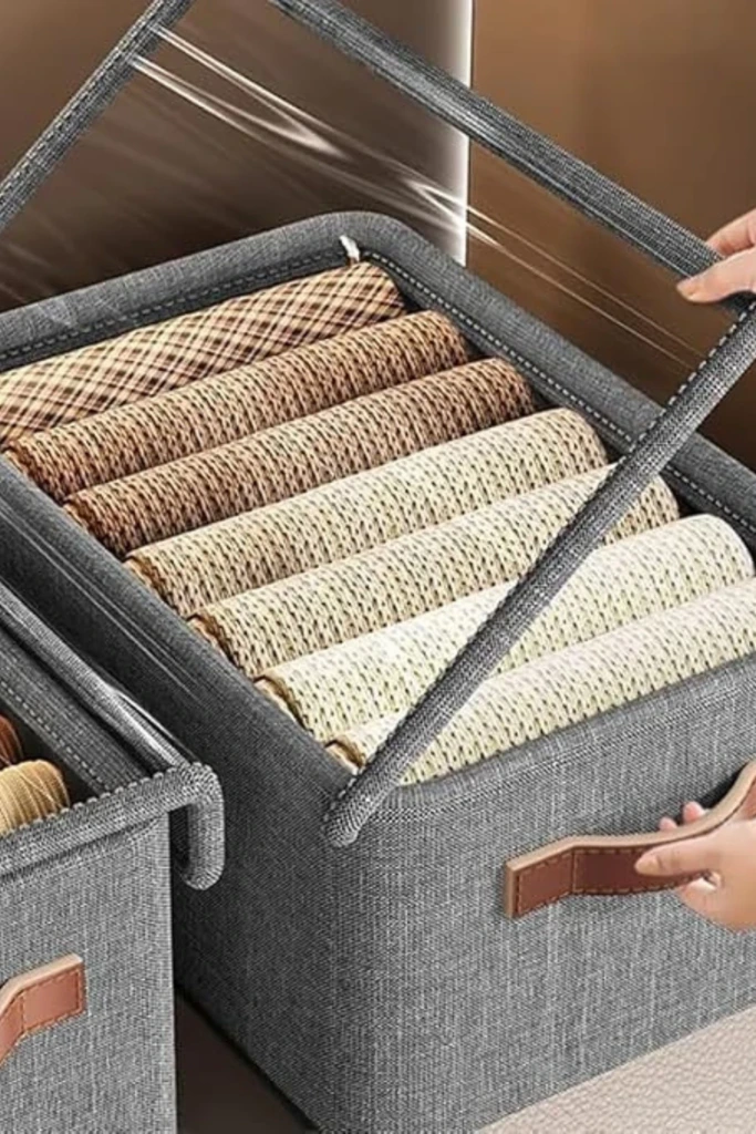 Folded Blanket Box Organizer