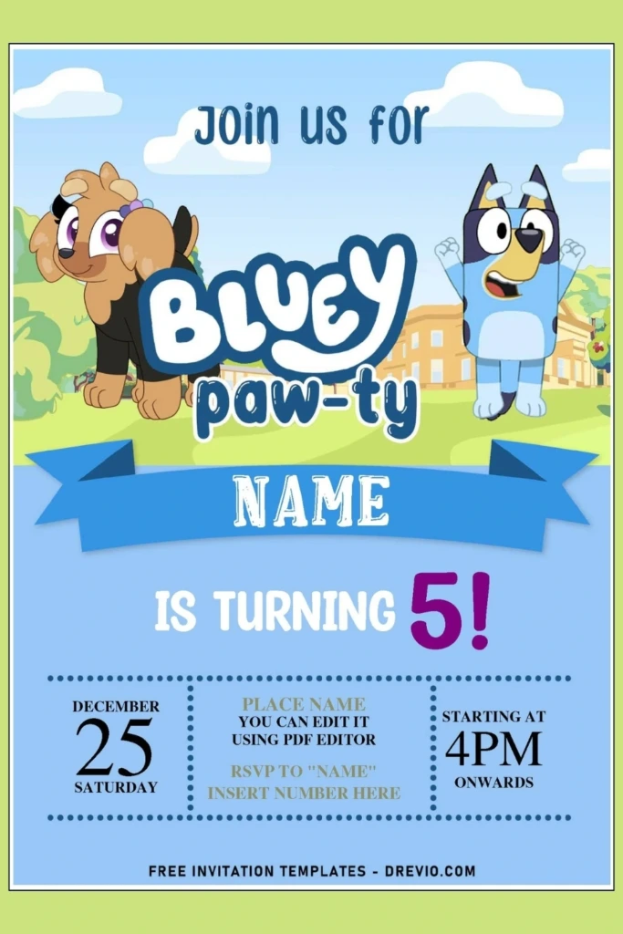 1. Bluey Invitations
