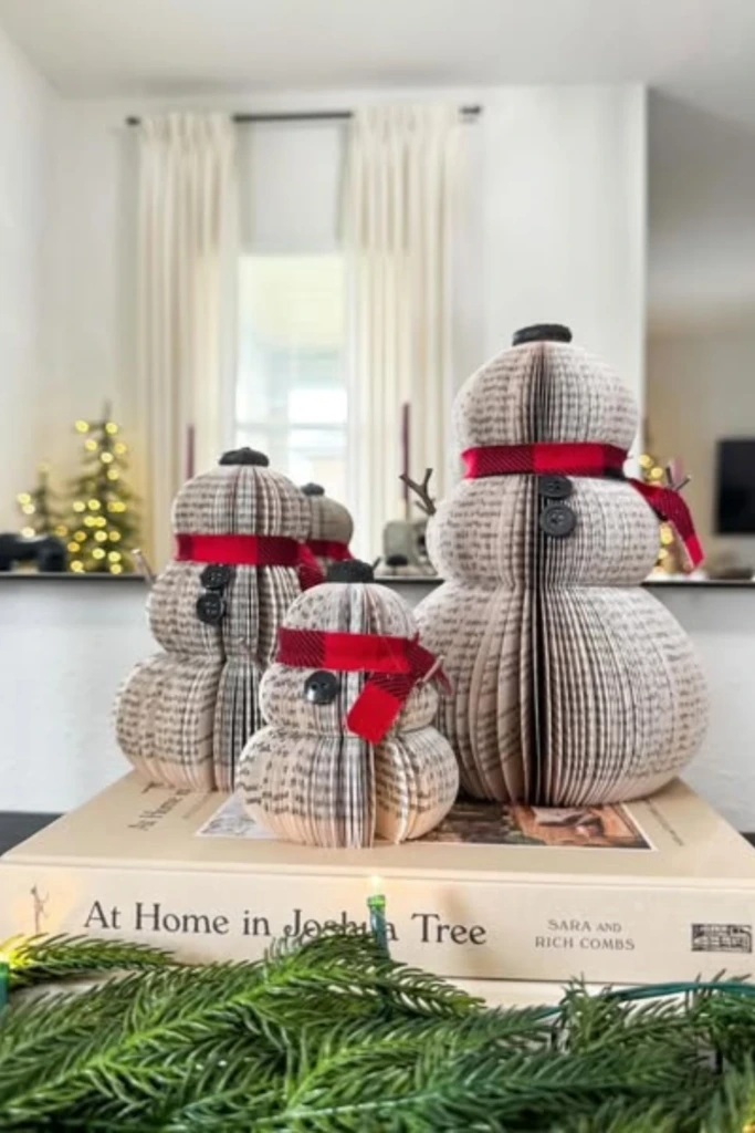Stacked Book Snowmen