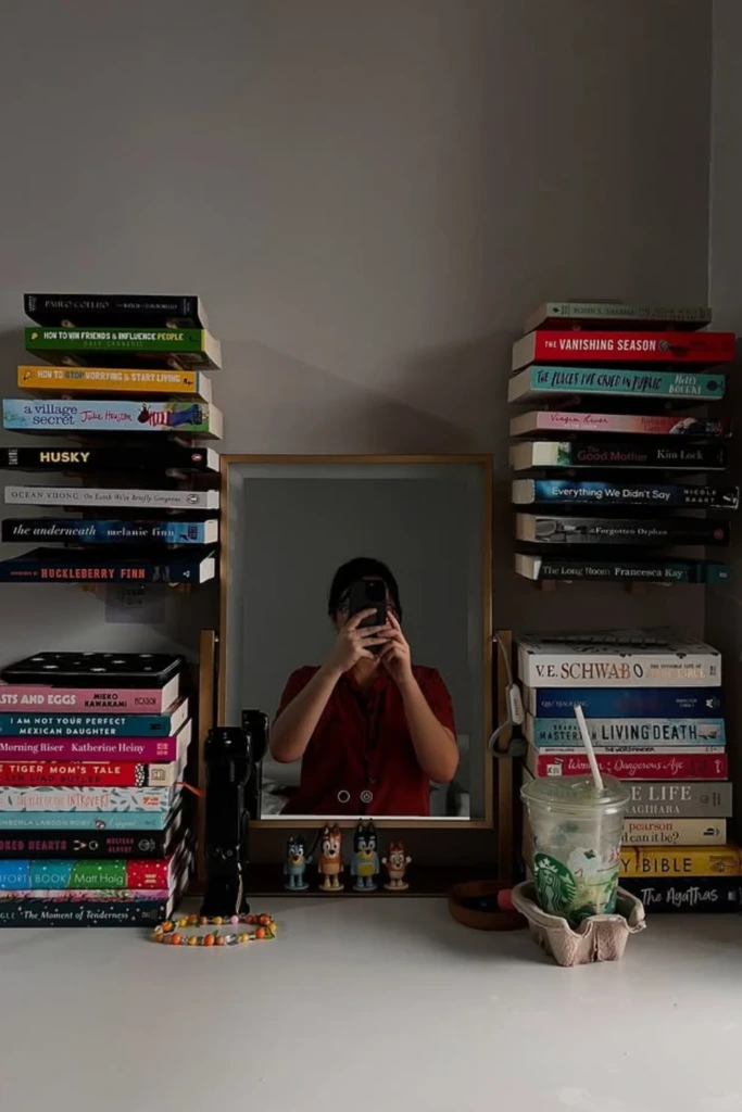 Stack Books as a Vanity Frame