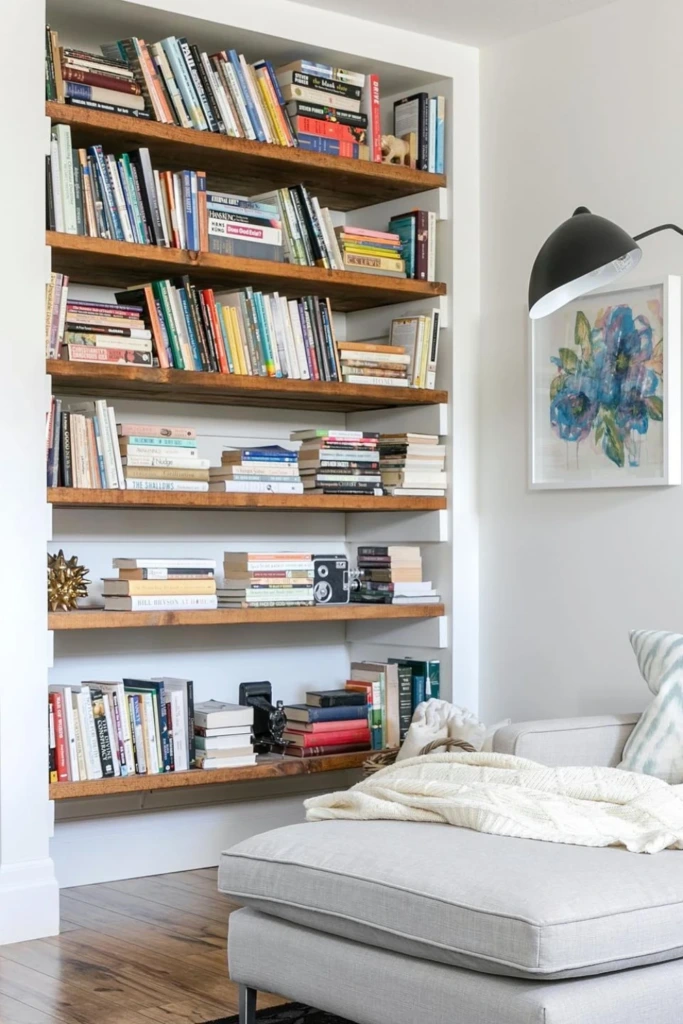 Build Recessed Shelves Beside Seating