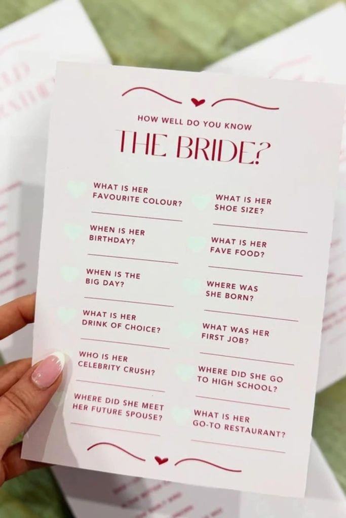 Play “How Well Do You Know the Bride?”