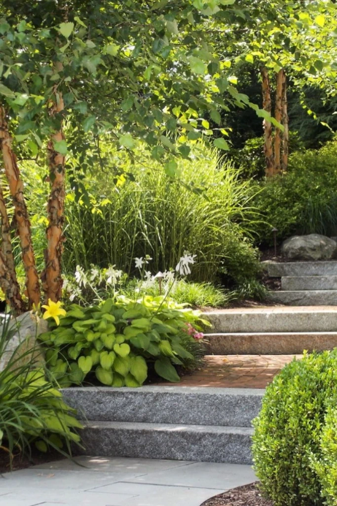 Stone Steps Through a Sloped Garden