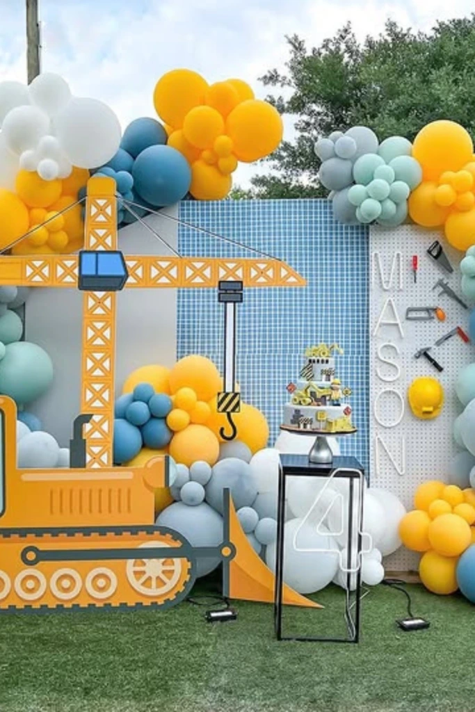 Crane and Balloon Cake Backdrop