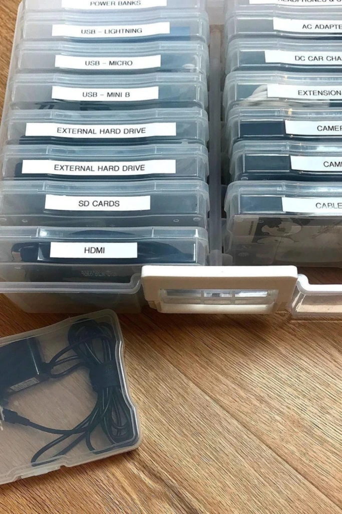 Labeled Cable Storage