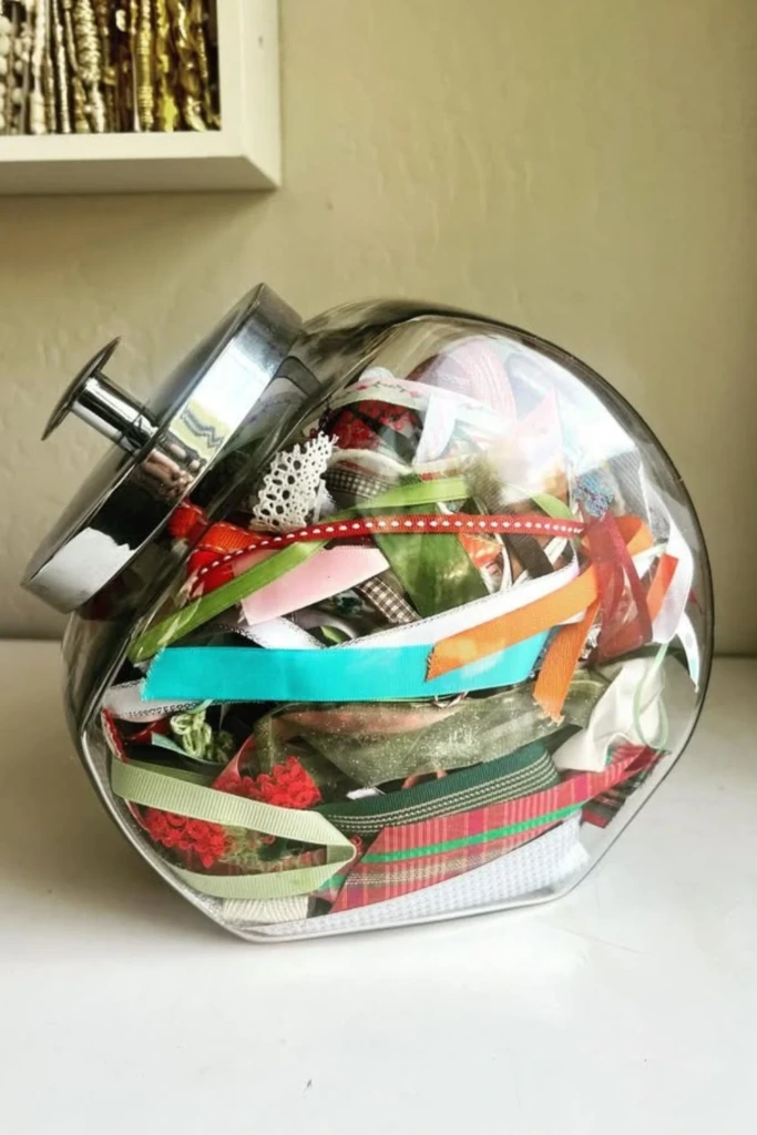 Ribbon Scraps Jar