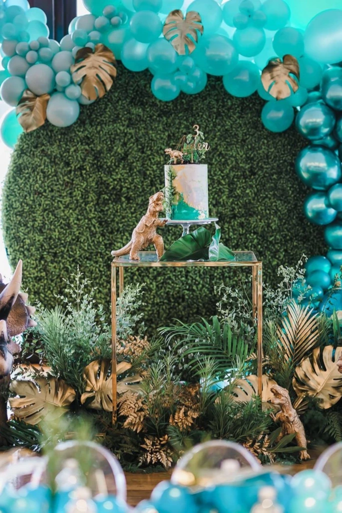 Jungle Cake Table with Greenery Wall