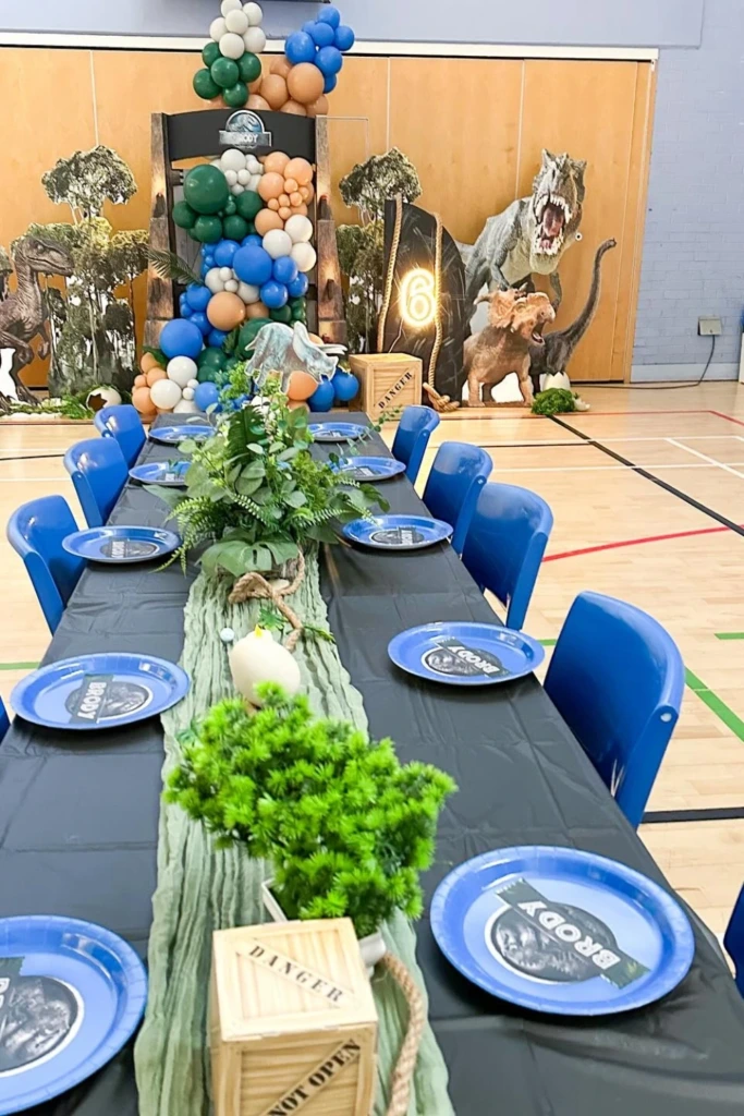Jurassic Table and Backdrop Setup