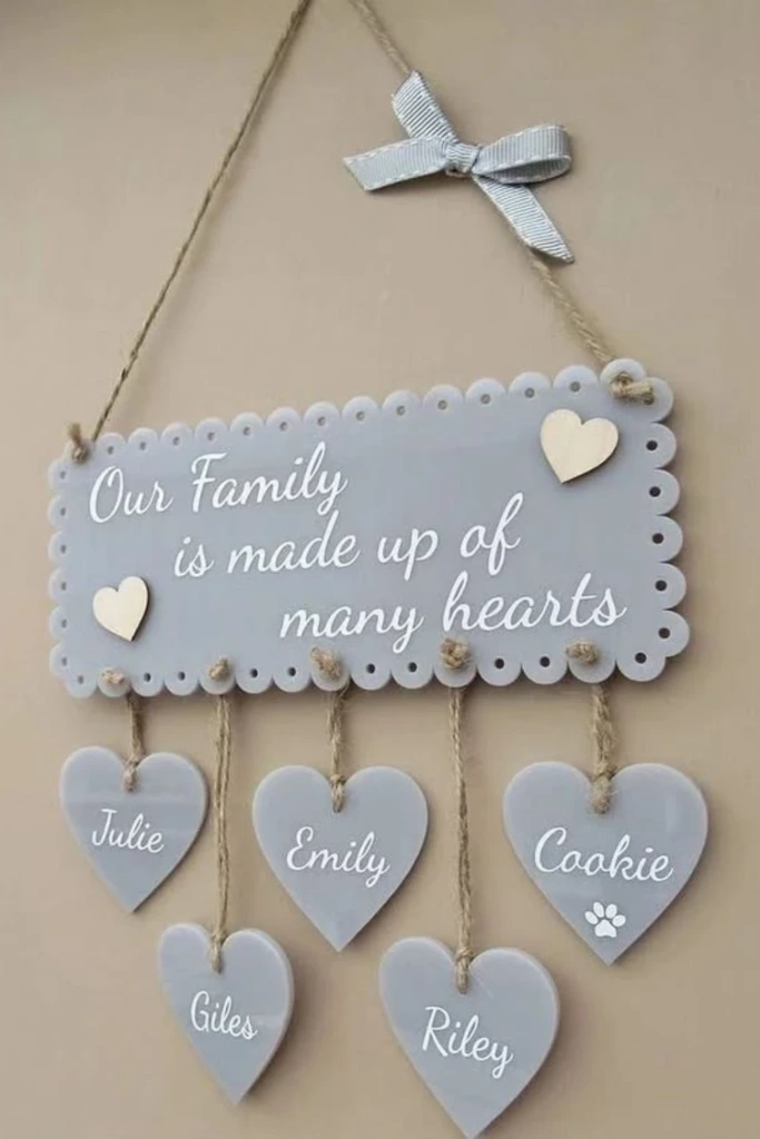Personalize a Family Heart Sign