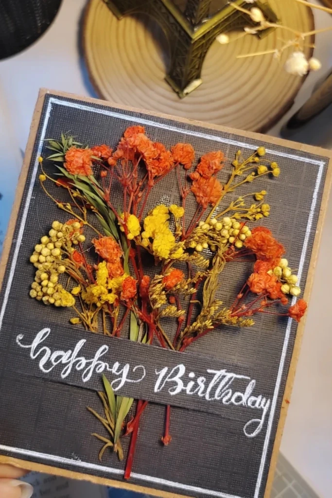 Create a Dried Flower Birthday Card