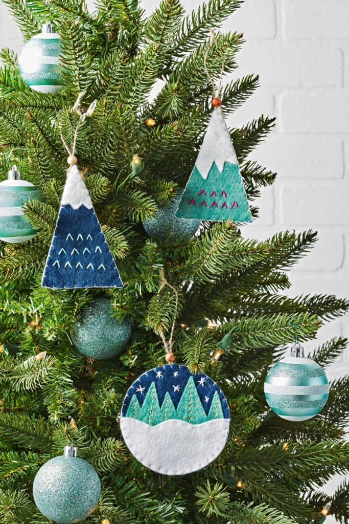 Felt Mountain Ornaments