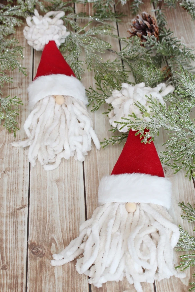 Mop Yarn Santa Ornaments