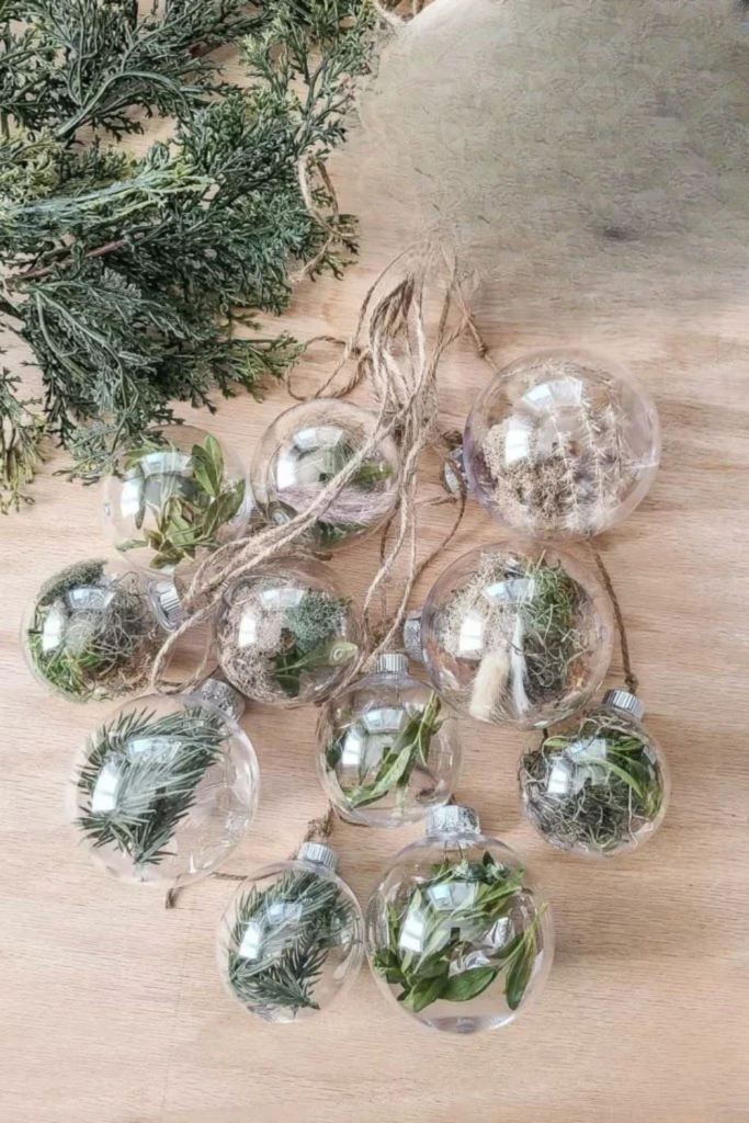Botanical Clear Bauble Ornaments