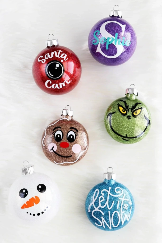 Character Glitter Bauble Ornaments