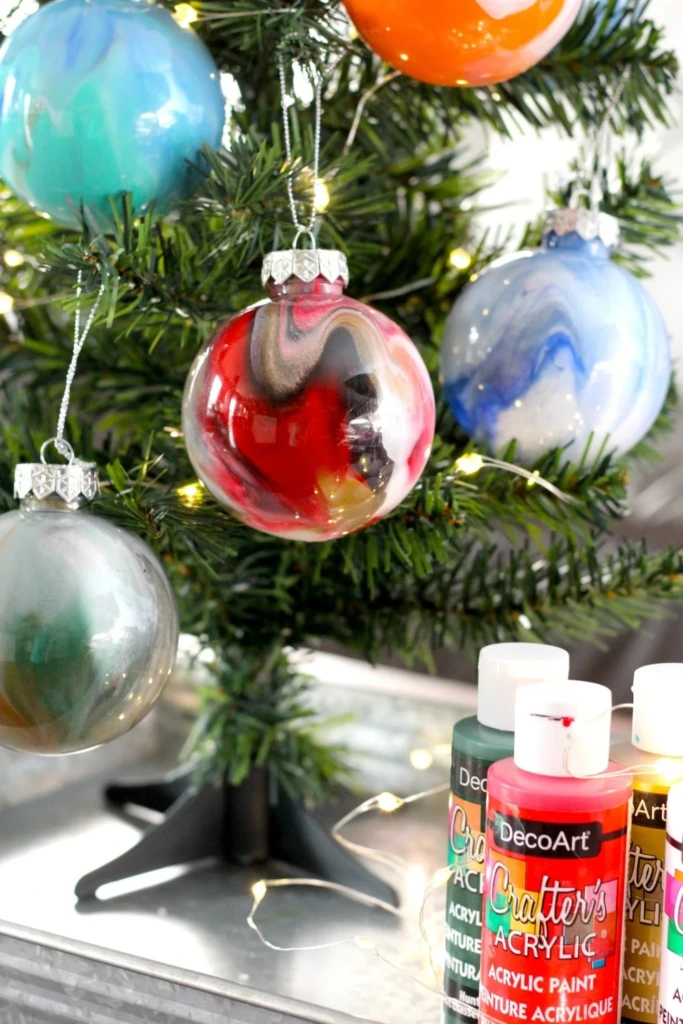 Swirled Paint Bauble Ornaments