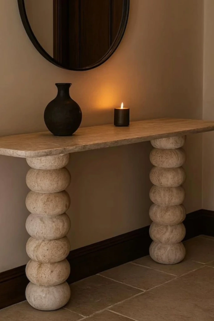 Sculptural Stone Console