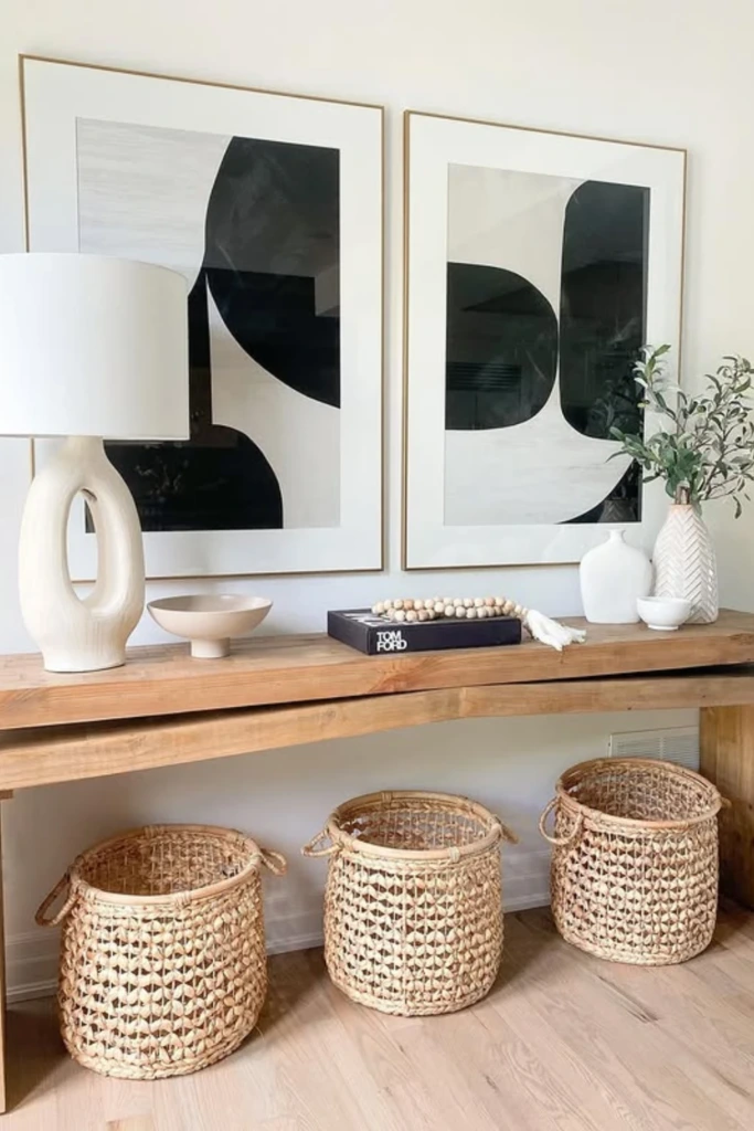 Basket Storage Console