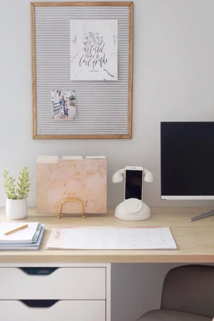 Striped Fabric Cork Board