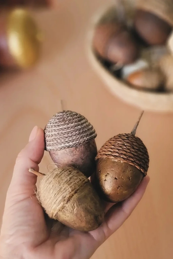 DIY Oversized Rustic Acorns