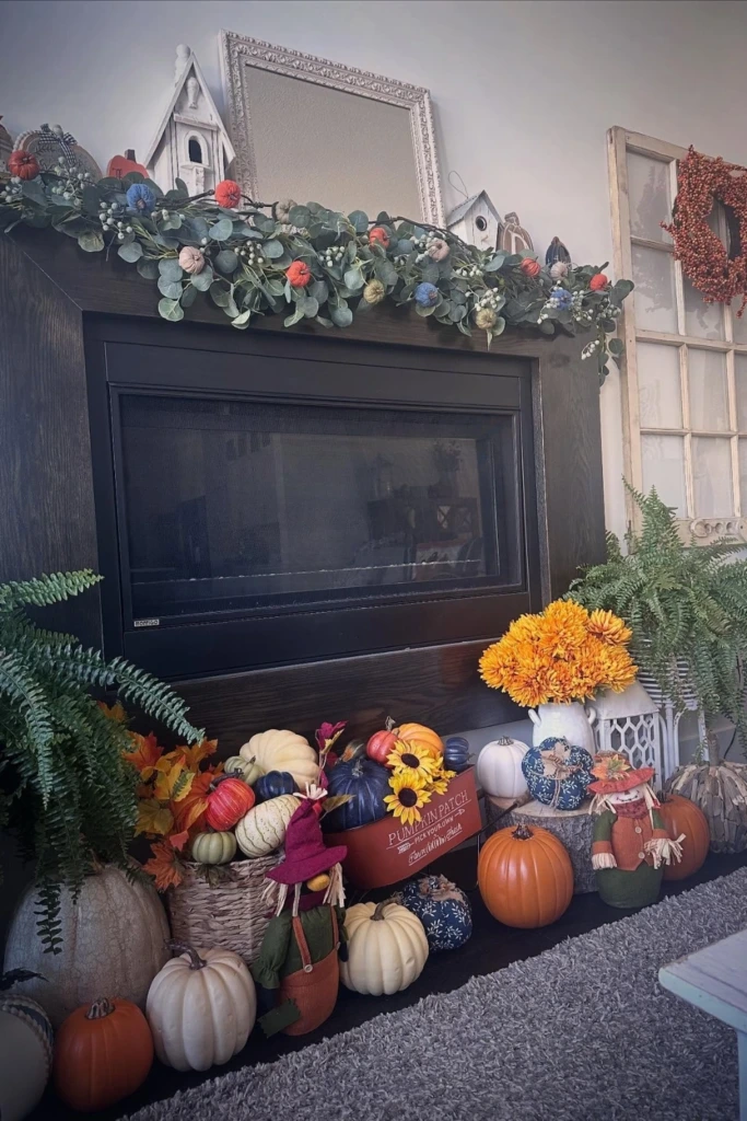 Fill the Fireplace with Pumpkins