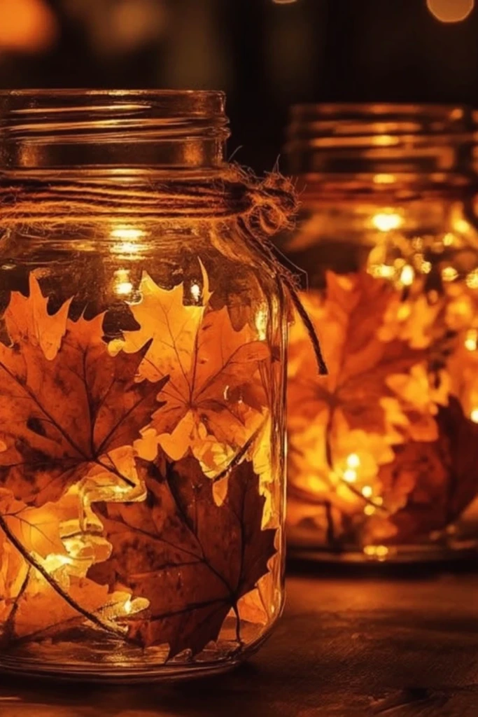 Make Leaf Mason Jar Lanterns
