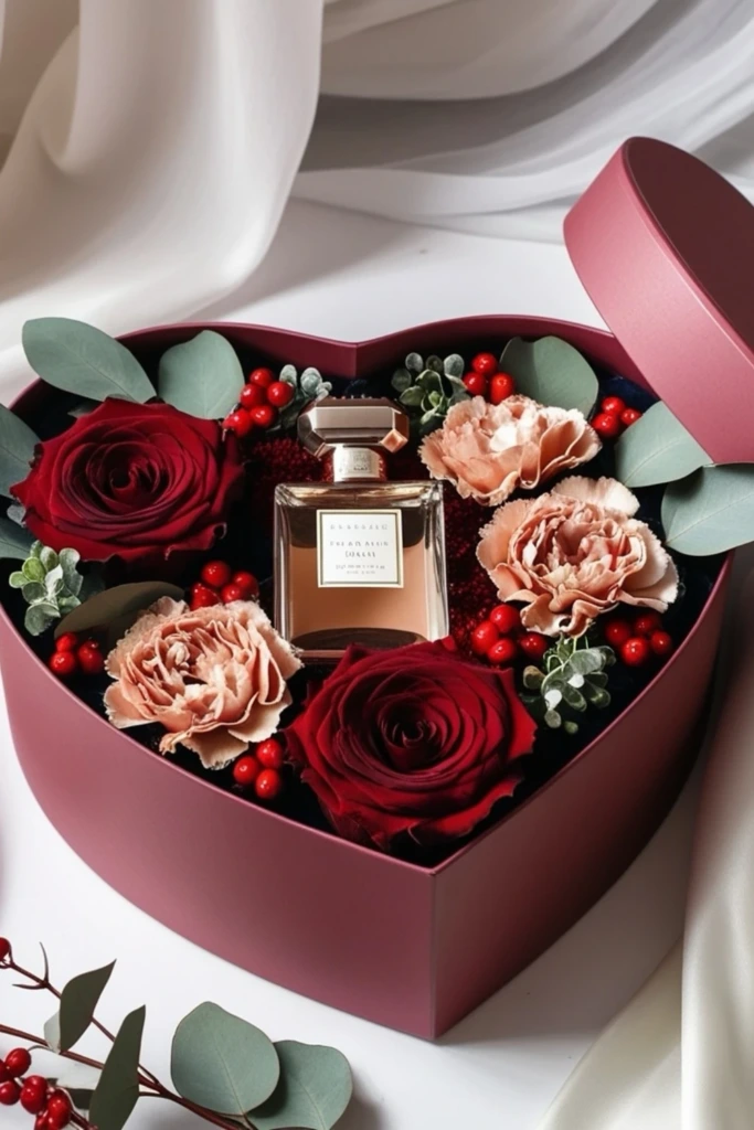 Heart-Shaped Floral Perfume Box
