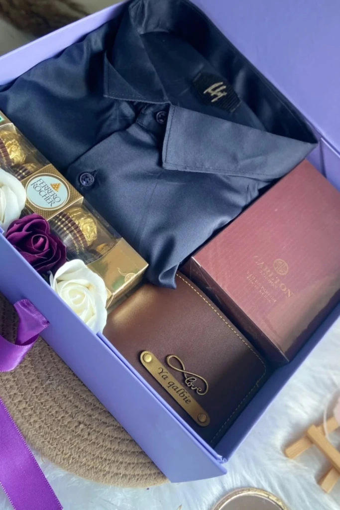 Purple Shirt and Chocolate Gift Box