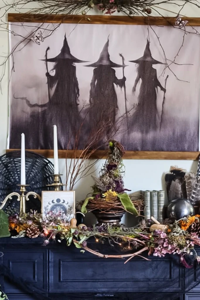 Witch Trio Mantel