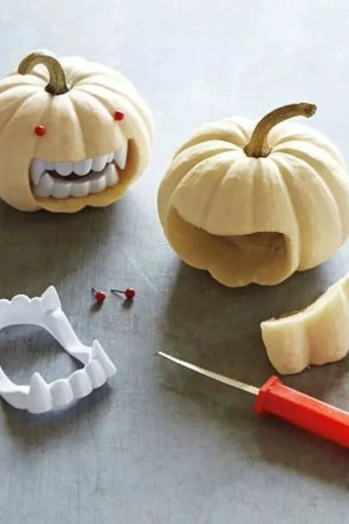 Vampire Teeth Pumpkins