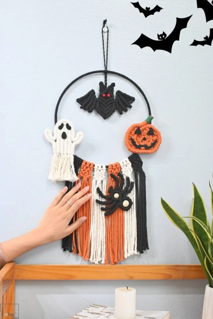 Macrame Halloween Wall Hanging