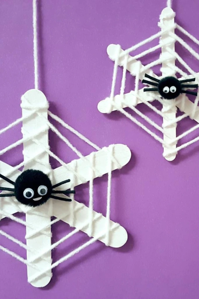 Popsicle Stick Spider Webs