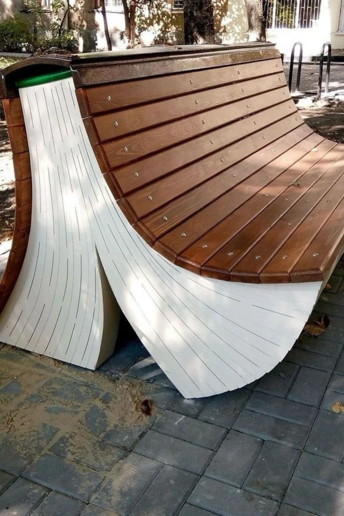 Curved Book Bench
