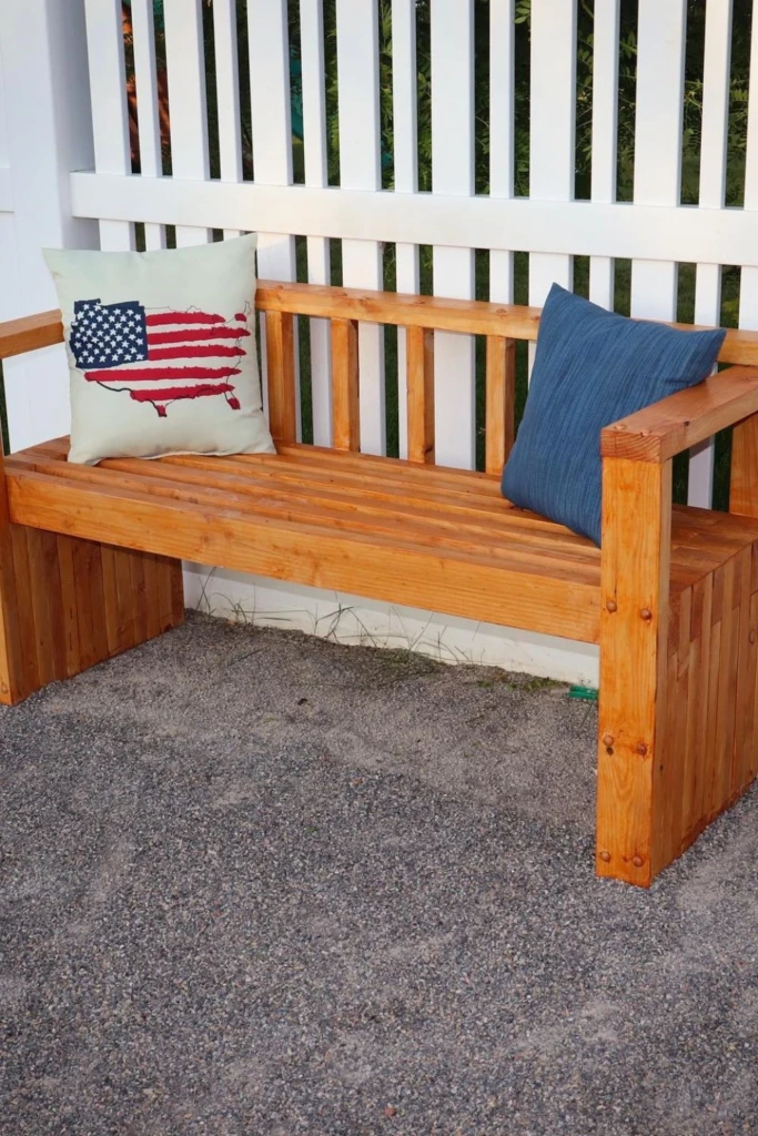 Patriotic Slat Bench