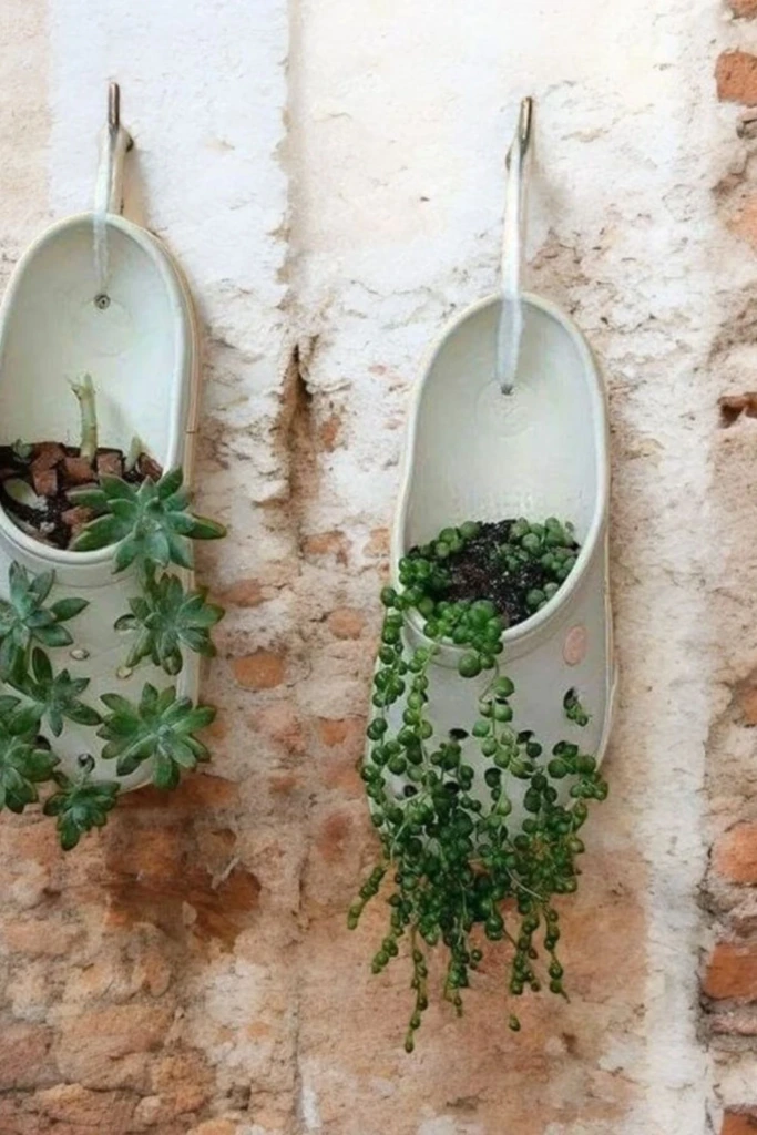 Upcycled Shoe Pots