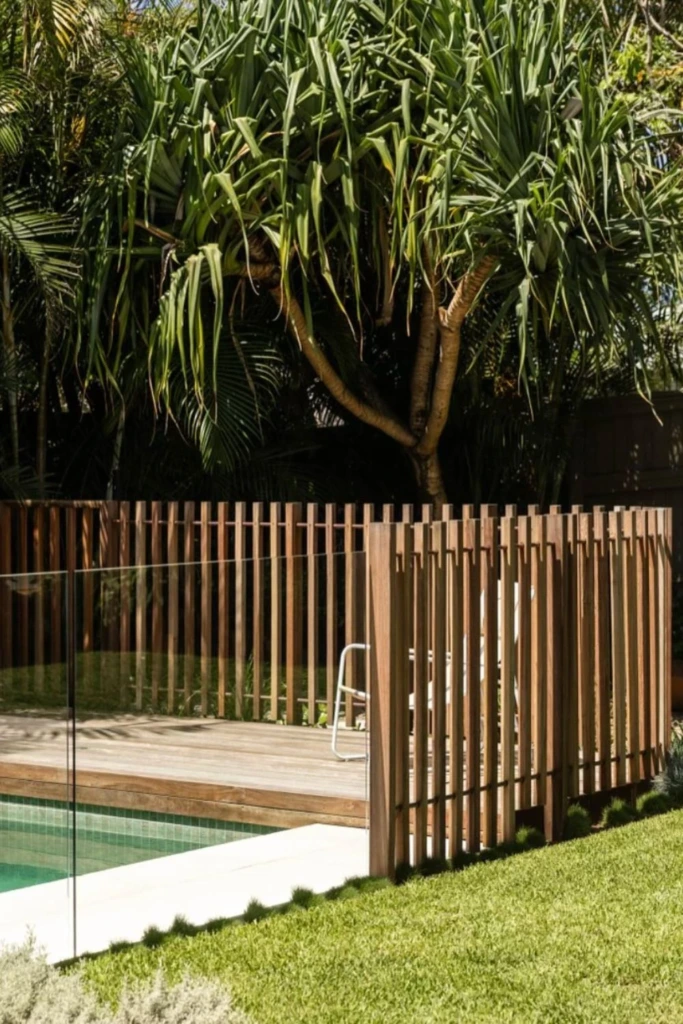 Poolside Slat Fence
