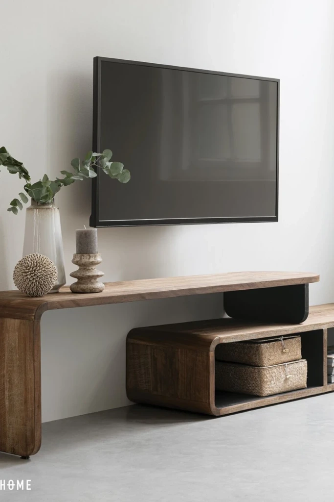 Curved Wood Minimal Stand