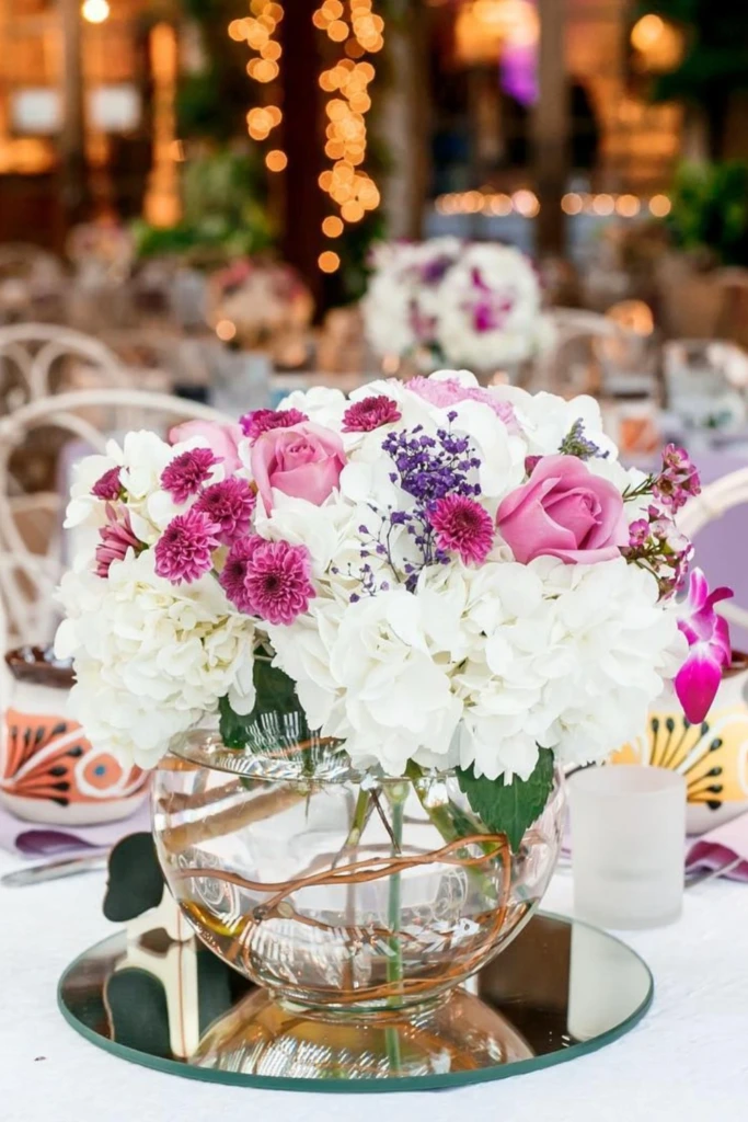 Use Round Bowls for Full Blooms