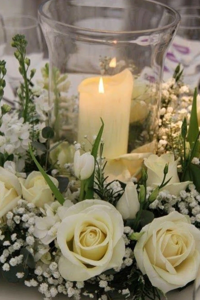 Surround Candles with Fresh Florals