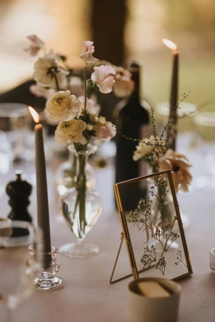 Mix Soft Florals with Moody Candles
