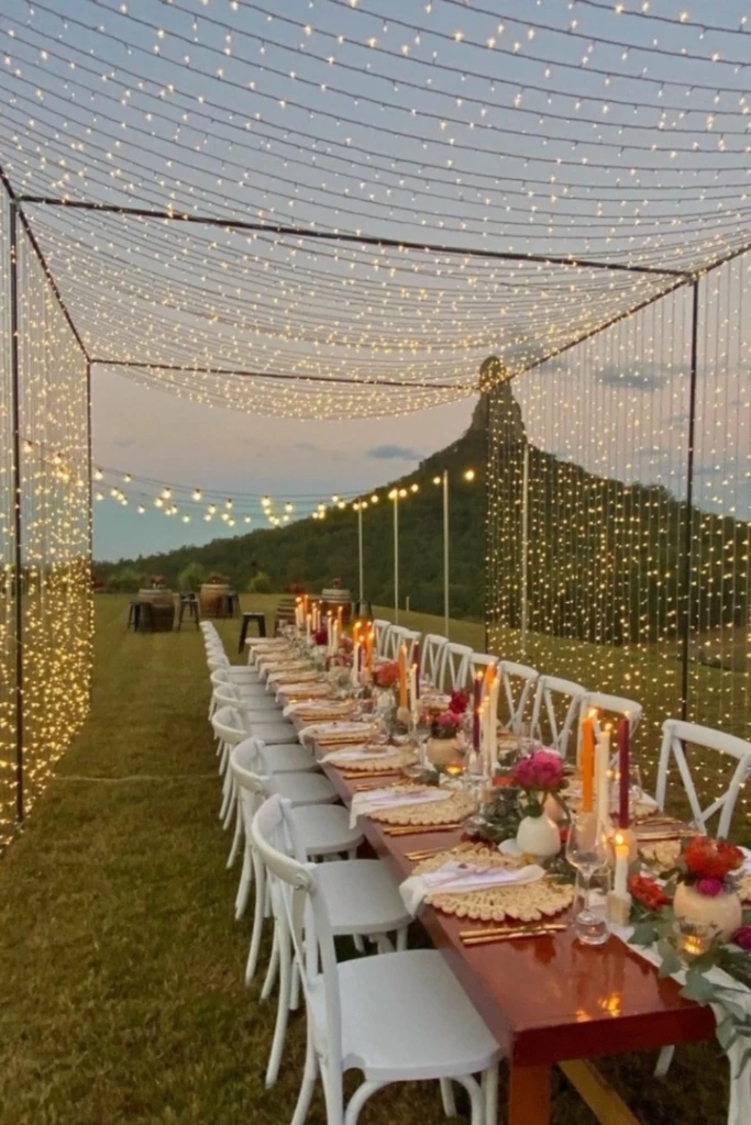 Twilight Fairy-Light Dinner Setup