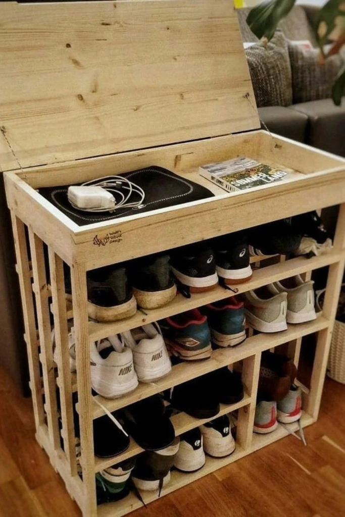 Lift-Top Shoe Rack