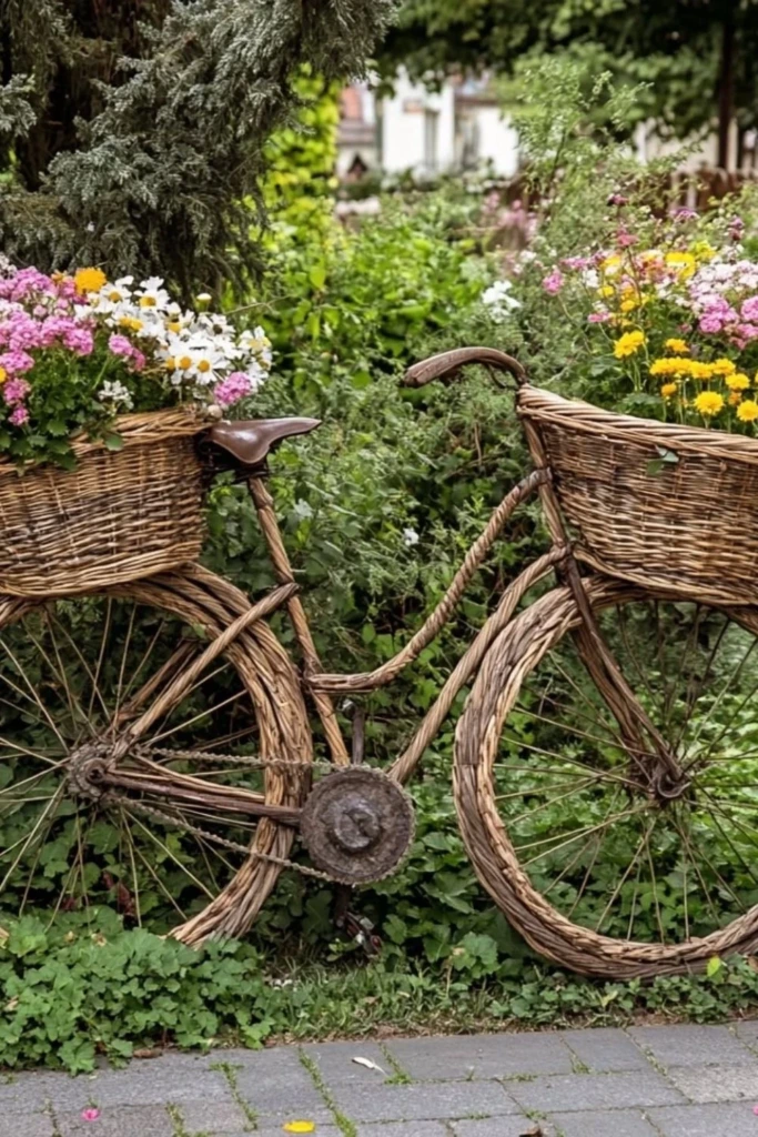 Wicker Bike Display