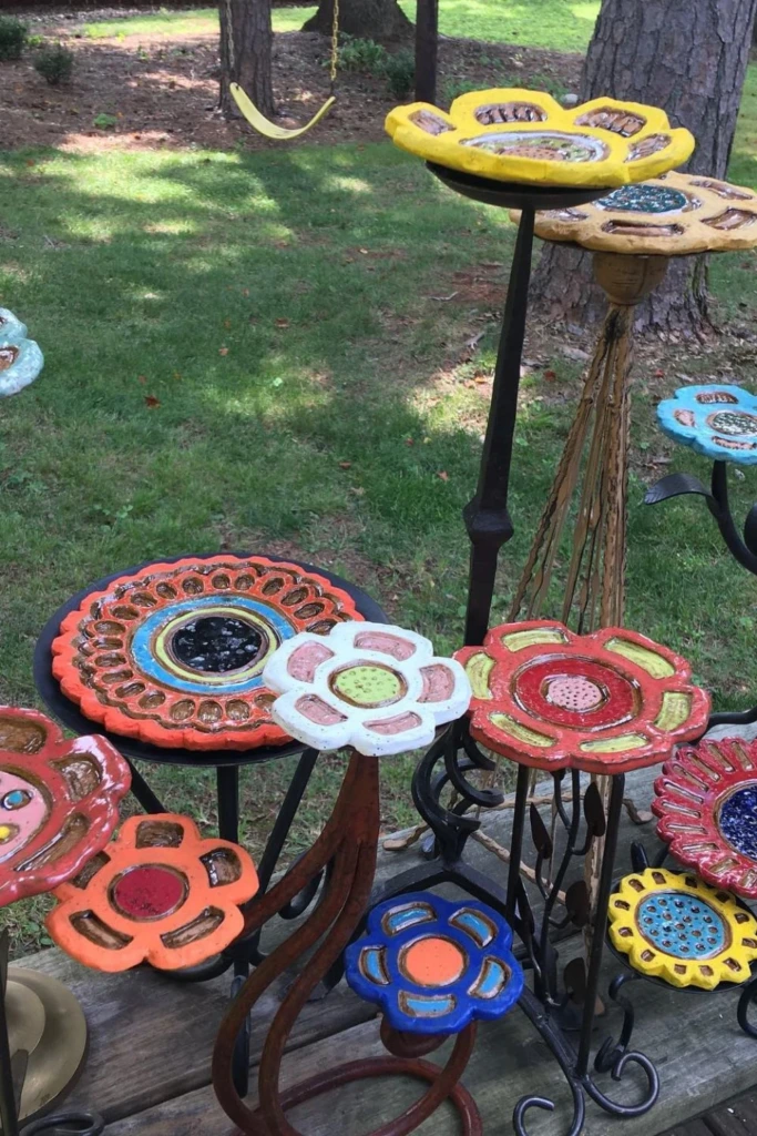 Colorful Birdbaths