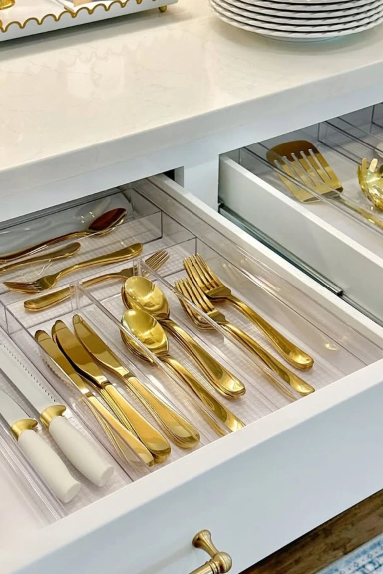 Gold-Trimmed Drawer Organizers