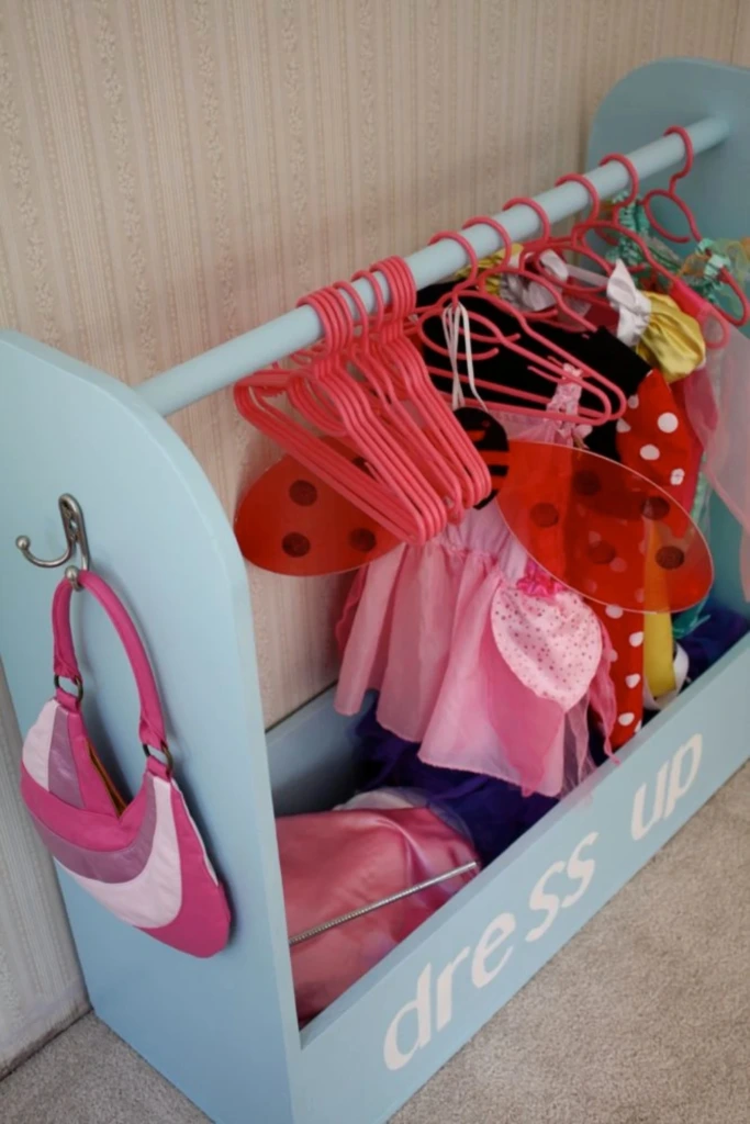 Low Dress-Up Rack with Bottom Bin