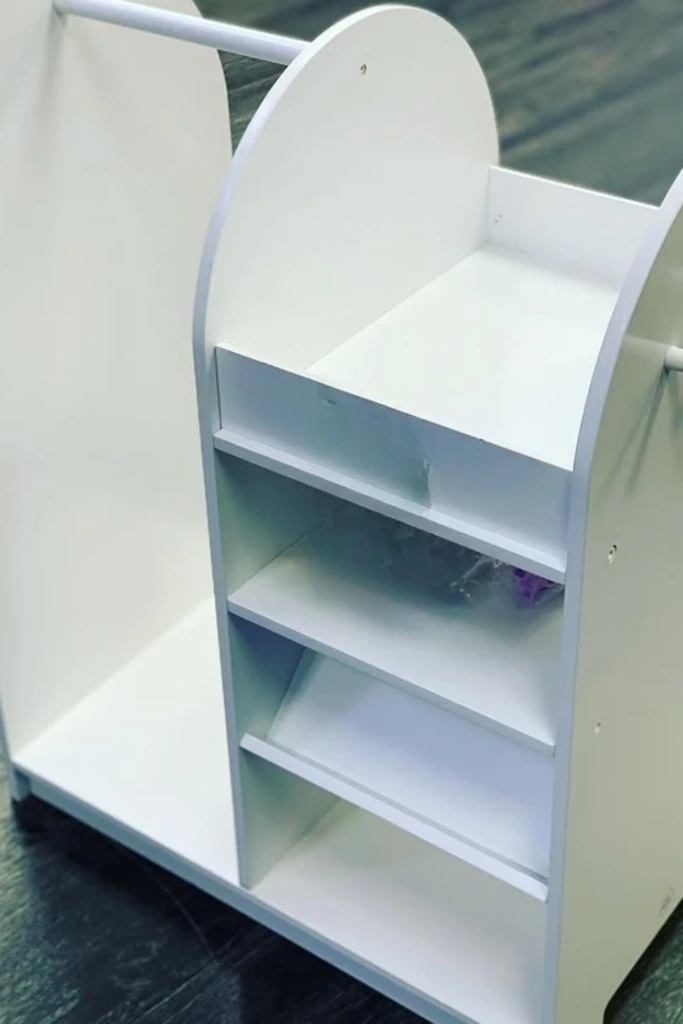 White Open Storage Rack with Shelving