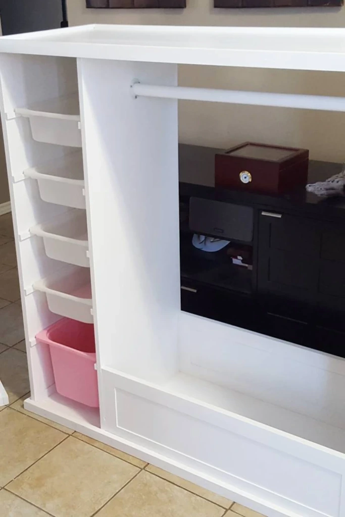 White Storage Station with Side Bins